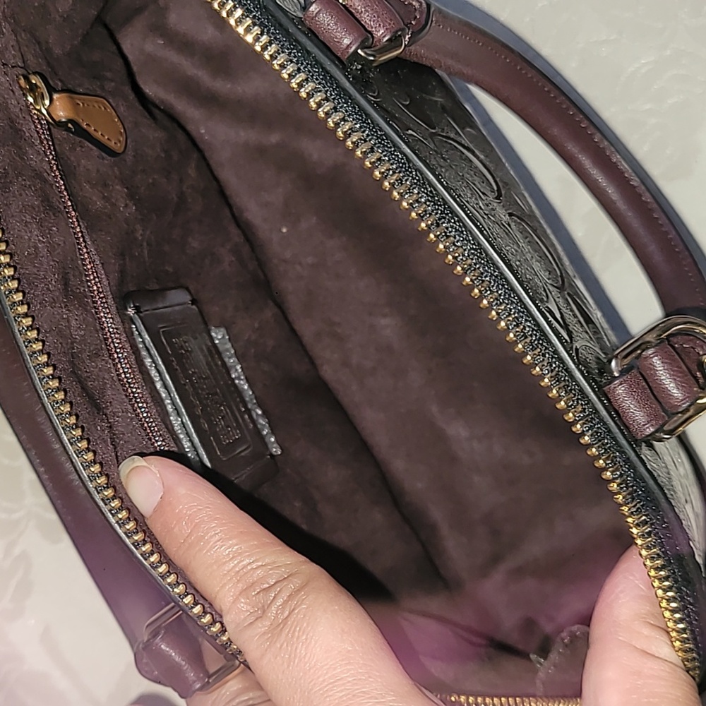 Coach Black and Dark Purple Crossbody Bag - Picture 5 of 9